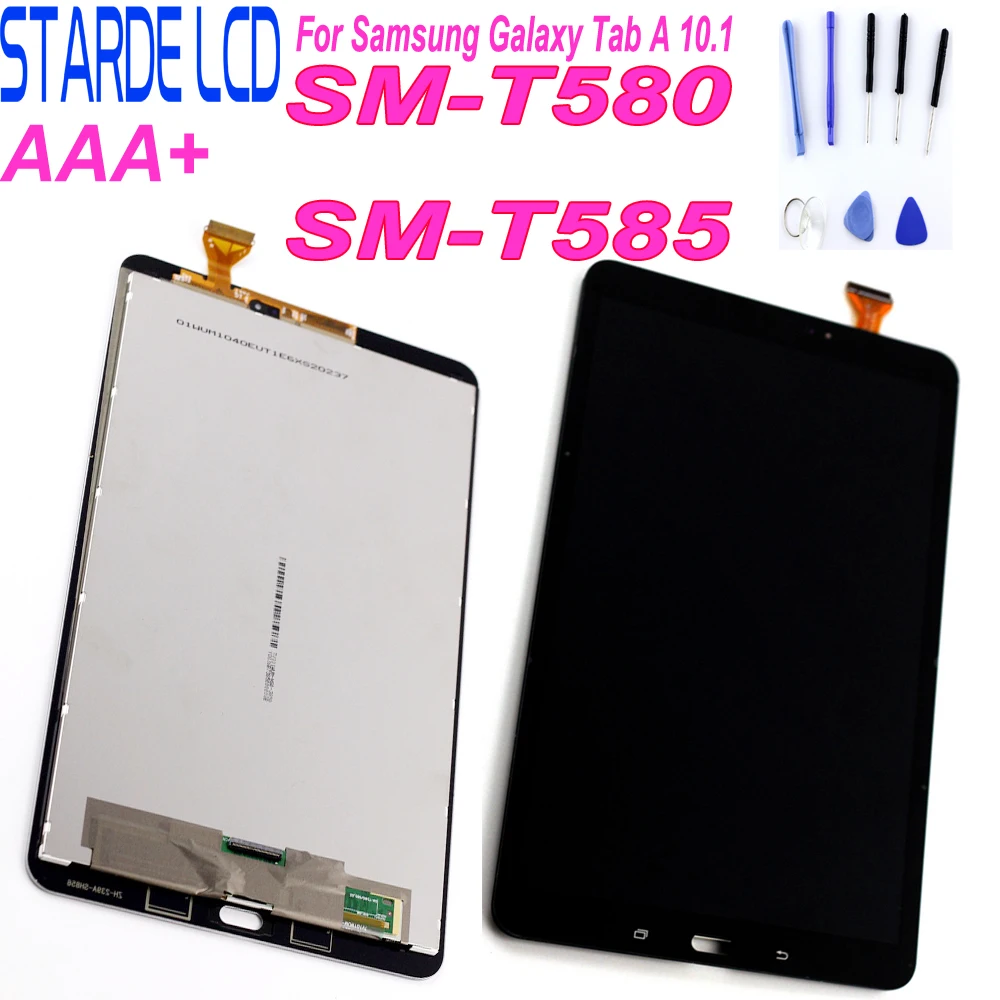 

STARDE Replacement LCD For Samsung Galaxy A 10.1 SM-T580 T585 LCD Display Touch Screen Digitizer Assembly Black White with Tools