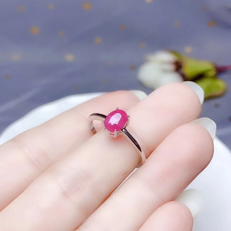 Ювелирные изделия colife классическое рубиновое кольцо для офисных женщин 5*7 мм натуральное рубиновое серебряное кольцо 925 серебряное кольцо с рубином подарок на день рождения для женщин