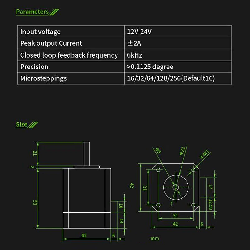 Makerbase 3D печать замкнутый контур шаговый двигатель NEMA17 MKS SERVO42A разработан, что предотвращает потерю шагов