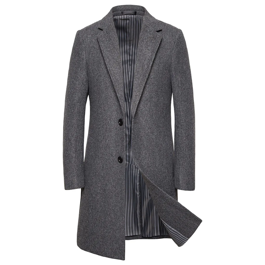 Осень и зима Новое мужское шерстяное пальто в длинном разрезе материала повседневная мужская куртка-ветровка пальто для мужчин