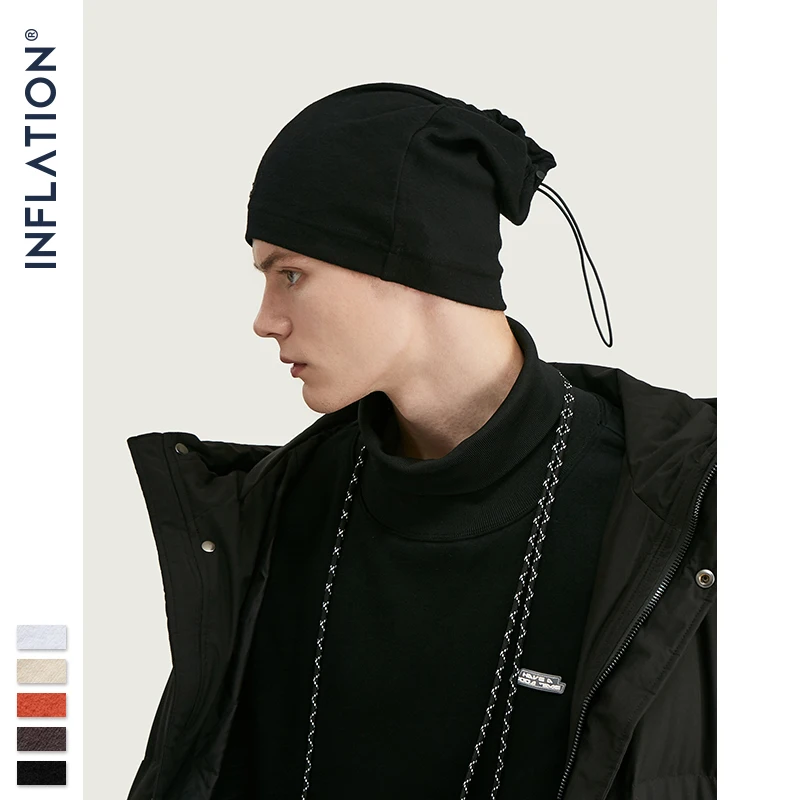 

INFLATION 2019 FW Men & Women Multi-functional Caps Black Color Sports Multi-functional Caps Men Sports Skullies & Beanies Caps