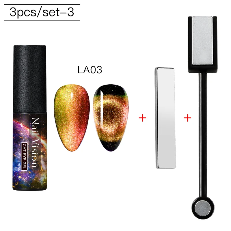 Nail Vision 9D Galaxy Cat Eye Nail Gel Chameleon Magnetic Soak Off UV Nail Varnish 5D/7D 5ml Semi Permanent Manicure Gel Lacquer - Цвет: HHZH08038