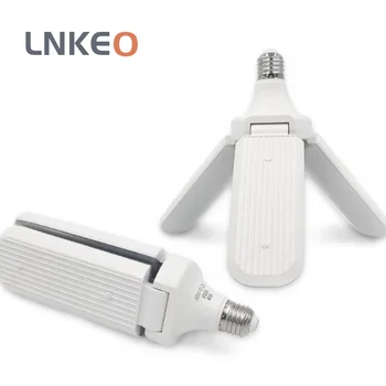 

LED E27 Bulb Foldable Fan Blade Lamp 30W 45W 60W Adjustable Indoor Light Home Factory Garage Workshop Energy Saving AC 220V 240V