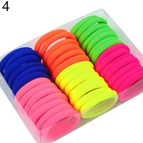 Style4 40pcs 40/60 шт. для девочек разных Цвета Высокие эластичные бесшовные лента для волос Веревка хвост держатель инструмент для укладки волос разных Цвет высокое - Цвет: Style4 40pcs