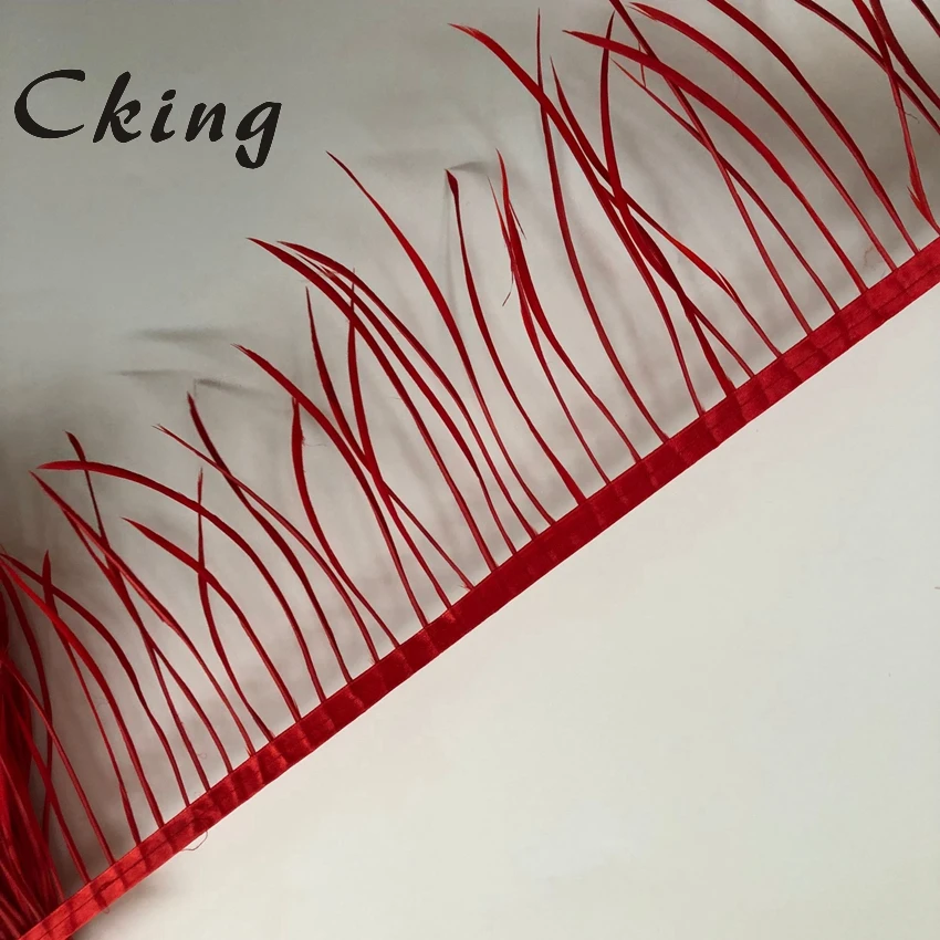 Cking 10 ярдов Красный цвет натуральное гусиное перо планки 15-20 см 6-8 дюймов ширина перо для рукоделия кружевные ремни