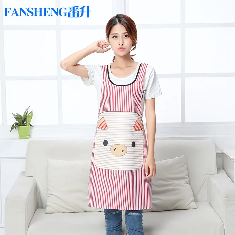 Korean version of the home service cartoon cute pig apron fashion thick couple apron