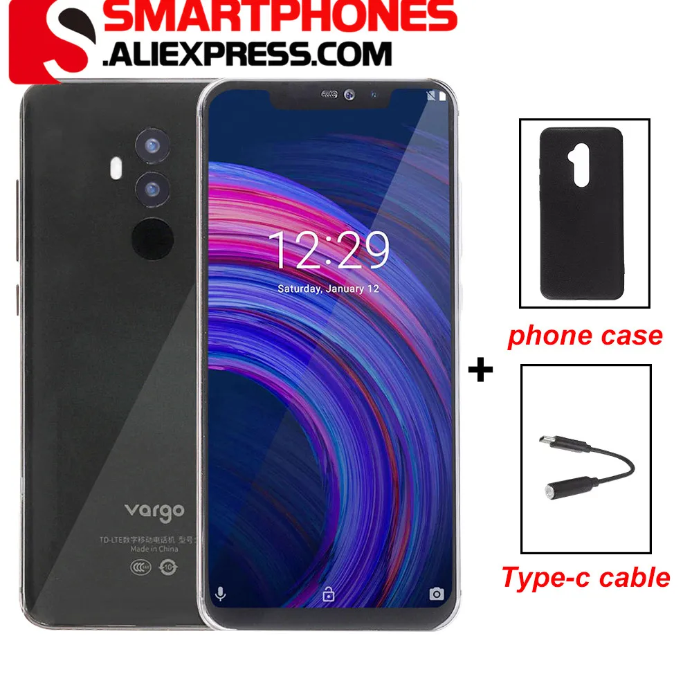 Смартфон Vargo VX4 6 ГБ + 128 2 дюйма 19:9 экран Helio P23 Восьмиядерный Android 8 1 16 МП 3550 мАч 4G