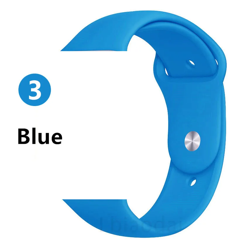 Blue Ремешок для Apple Watch band 38 мм 42 мм iWatch 4 band 44 мм 40 мм спортивный силиконовый ремень браслет correa Apple watch 4 3 2 1 Аксессуары - Цвет: Blue