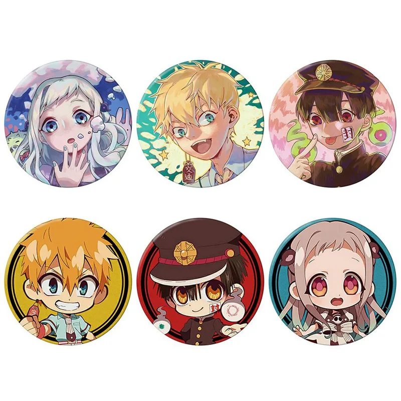 Anime Toilet-Bound Hanako-kun Nene Yashiro Kou Minamoto Cosplay Bedge Cartoon Button Brooch Pin  Collect Bag Badge For Backpack