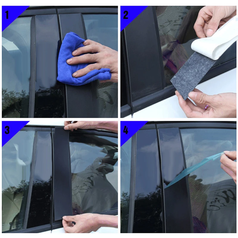 

Car Window Pillars Cover Stickers For Hyundai Creta Ix25 2017-2019 Black