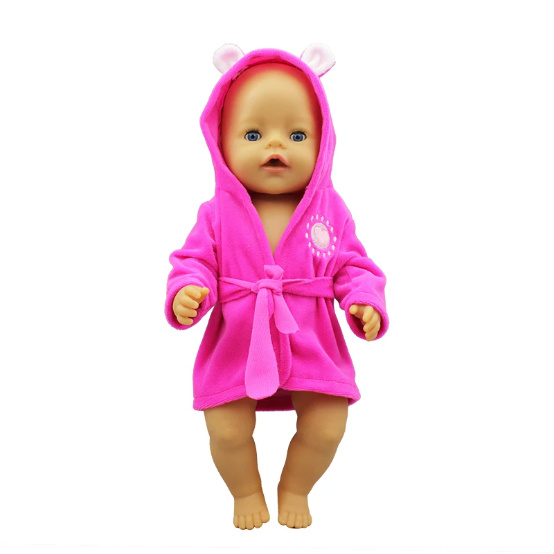 Bathrobe Suit Fit For born 43cm Doll Clothes Doll Accessories For 17inch Baby Doll