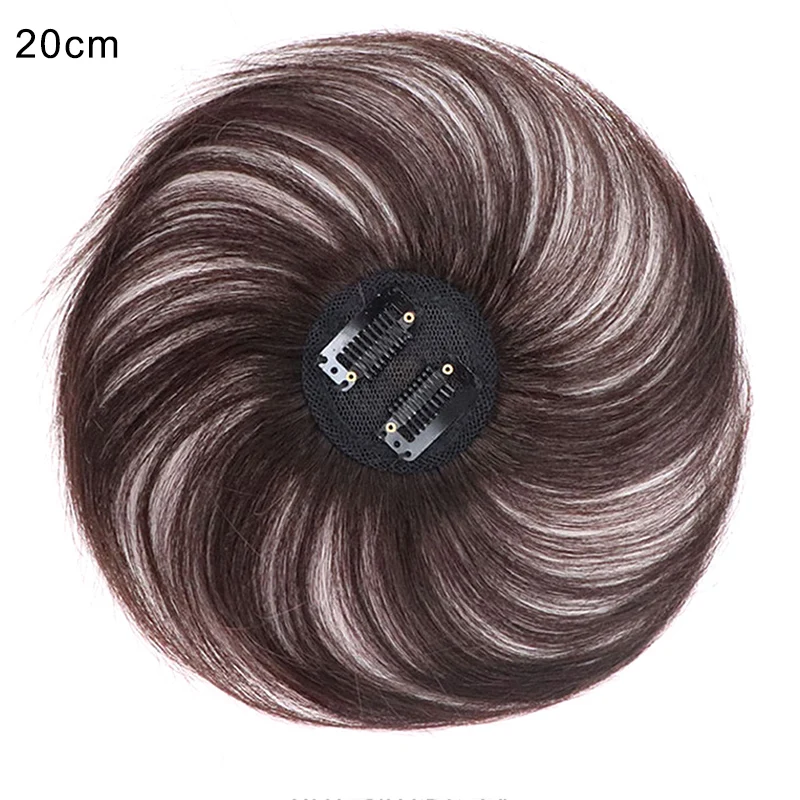 20cm -Dark Заколки для волос, прямые накладные накладки, белые Редкие накладки для волос - Color: 20cm -Dark