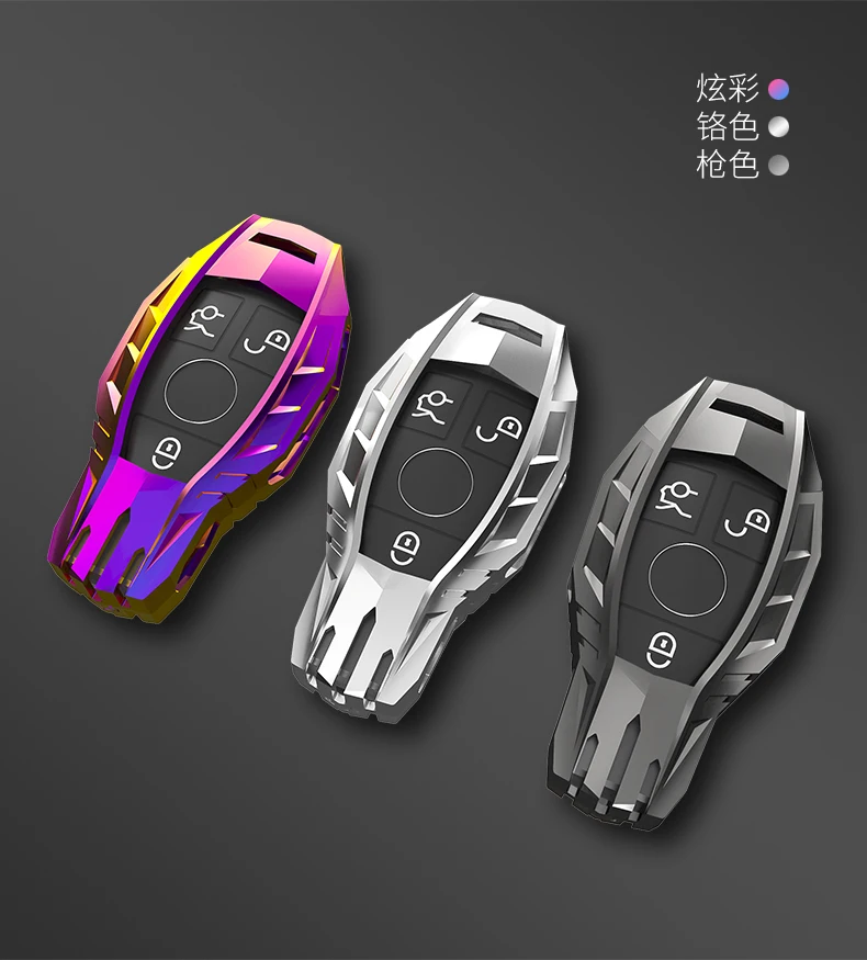 Custodia per chiave auto in lega di zinco per Mercedes Benz AMG A C E S series E200L E300L C260L E260 W204 W212 W176 CLA GLA Car acessori - H2ee9d70137cc4dd3a5846a5670db2c50D