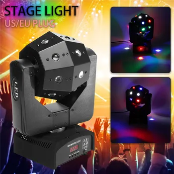 

LED Mini Moving Head Ball Laser Beam Strobe 4 in1 Football Roller Moving Heads DMX Infinite Rotation LED Disco DJ Stage Light