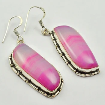 

Botswana Agates , Silver Overlay on Copper Earrings ,52mm , E2613