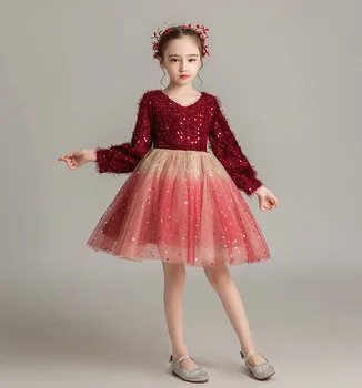 

Retail 3135 Sequins Princess Costume Baby Girl Dress 2020 New Spring Summer Party Wedding Kid Dress For Girl Easter Day Clothes
