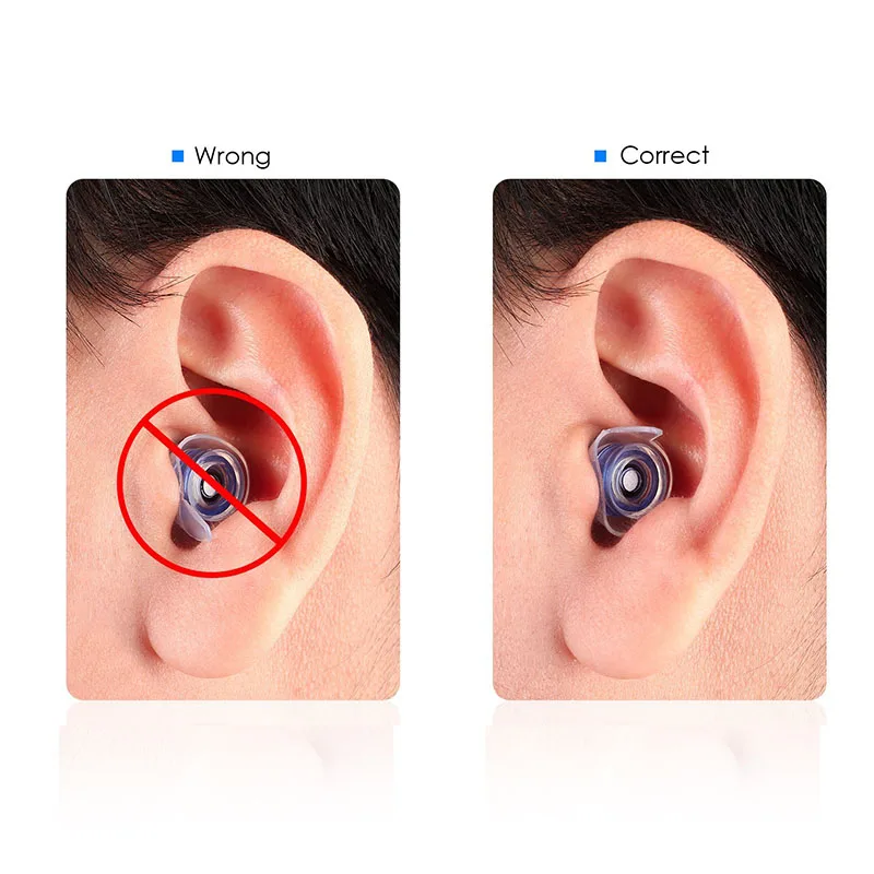 

Hearing Protection Ear Plugs Clear Soft Silicone Earplugs for Music Motorbike Sleeping SP99