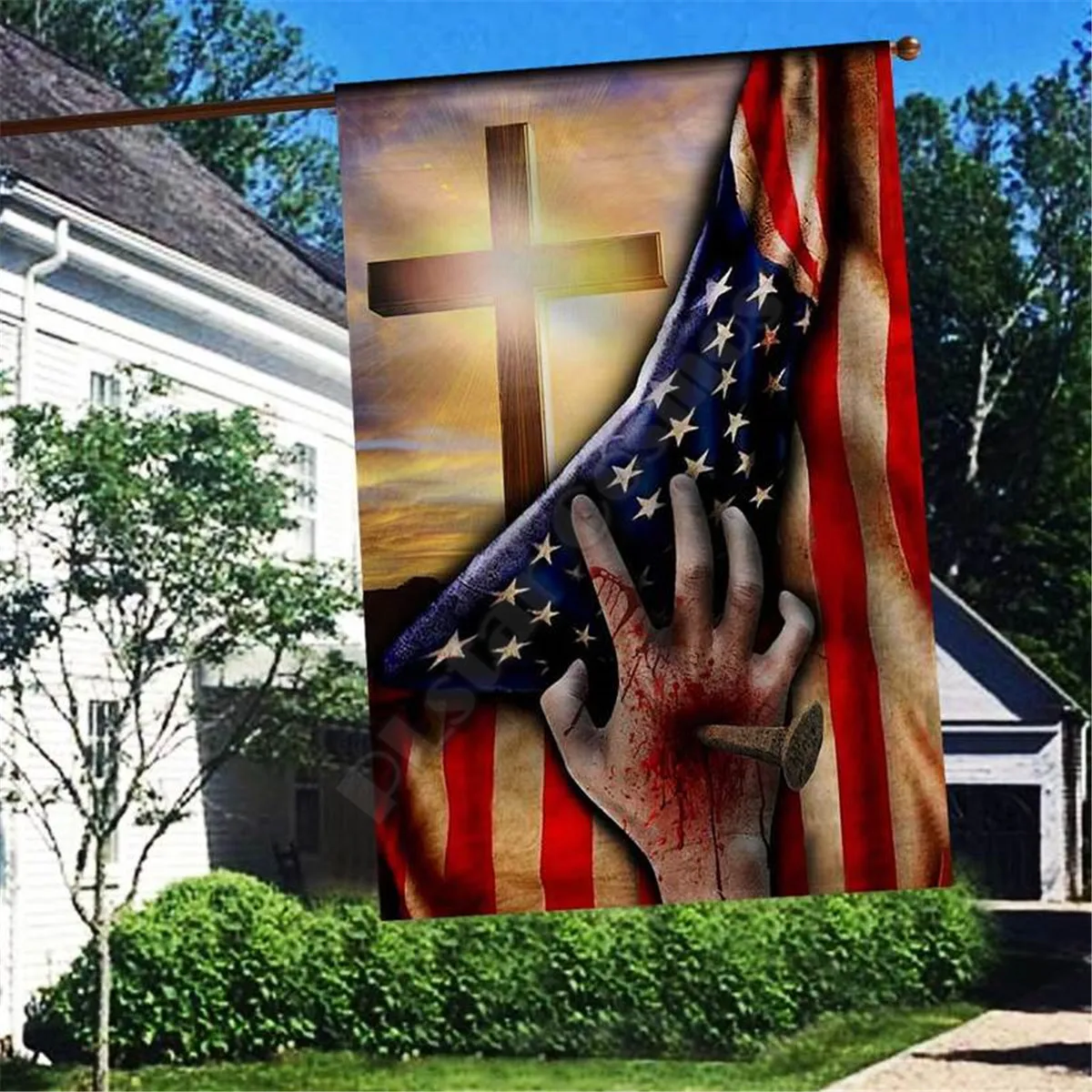 

Jesus America Flag 3D Full Printing Garden Flags Hanging House Decoration Double-sided Printing