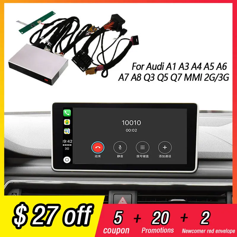 

Wireless WIFI IOS Apple CarPlay 2 Din Android Auto Retrofit Radio For Audi A1 A3 A4 A5 A6 A7 A8 Q3 Q5 Q7 MMI 2G/3G Car play Box