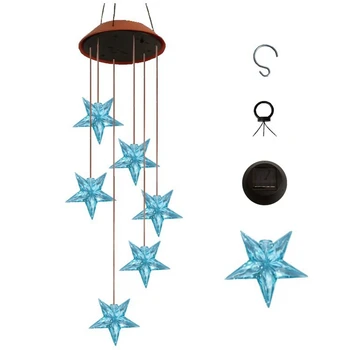 

LukLoy LED Solar Light Hummingbird Butterfly Solar LED Colorful Particle Ball Wind Chime Light Hanging Decorative Light