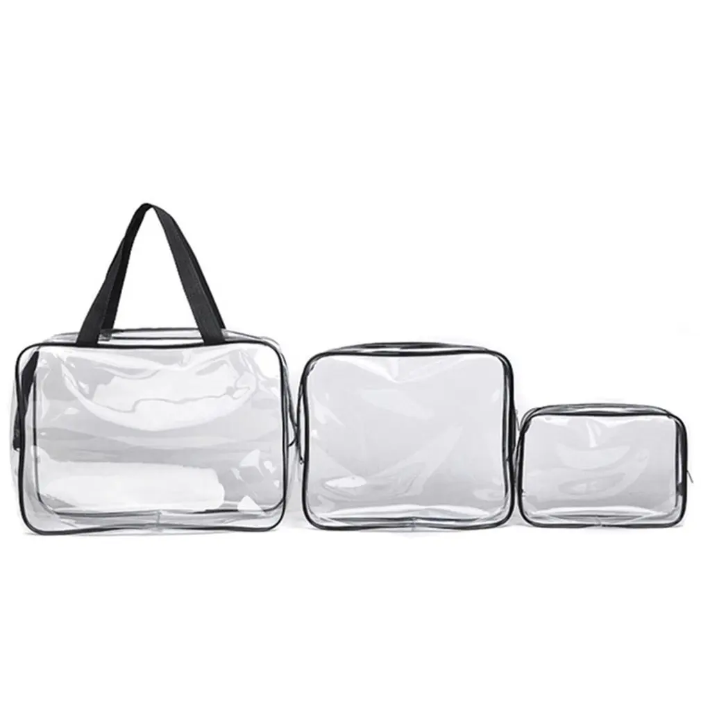

Pvc Material Multi-function Storage Bag Storage Bag Wash Cosmetic Bag Transparent Three-piece Finishing Package