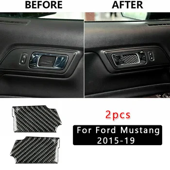 

2pcs Carbon Fiber Door Handle Bowl Sticker Cover Trim For Ford Mustang 2015-19 New And High Quality