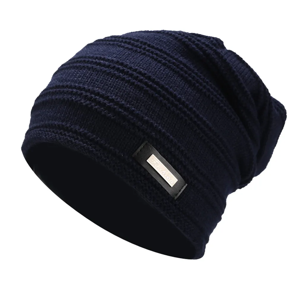 Модная кепка-капюшон для мужчин и женщин, акриловый Зимний пуховик, головной убор, одноцветная Кепка, повседневные зимне наушники шапка gorras para hombre# pingyou - Цвет: 2