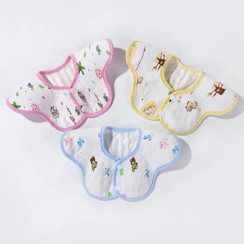 Oeak Waterproof Baby Can Rotate Bib Petal Flower Type Saliva Towel Cotton Soft Breathable Baby Bib