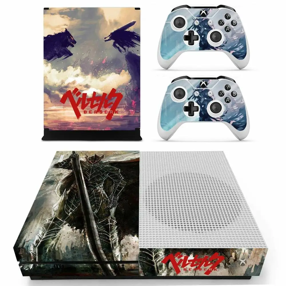Baserk sticker s для Xbox One S виниловые наклейки для кожи наклейки Pegatinas Adesivos для Xbox one тонкая консоль и два контроллера