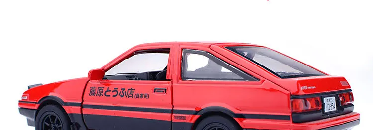 Модель автомобиля Zhenwei TRUENO AE 86 из сплава, литая под давлением, игрушка со звуком для детей, светильник, подарки, открытая дверь, игрушечная коробка