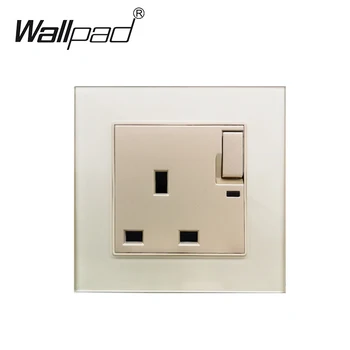 

UK Power Socket Plug Glass Panel Wallpad UK 13A Switched Socket with LED Indicator Wall Outlet 86mm * 86mm
