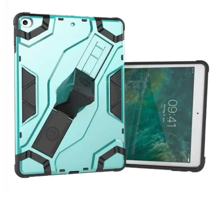 Чехол для iPad6 из ТПУ+ ПК, Жесткий Чехол для Apple iPad 6 air 2, чехол для планшета, ударопрочный детский пенопласт с ручкой+ ручка - Цвет: Синий