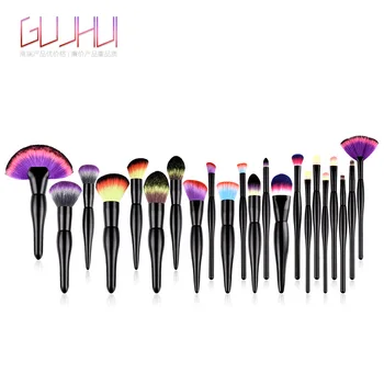 

High Quality Makeup Brush Makeup Tool Set Multi-combination Fan-shaped Loose Brush Wood Portable Wool Fiber 2pcs