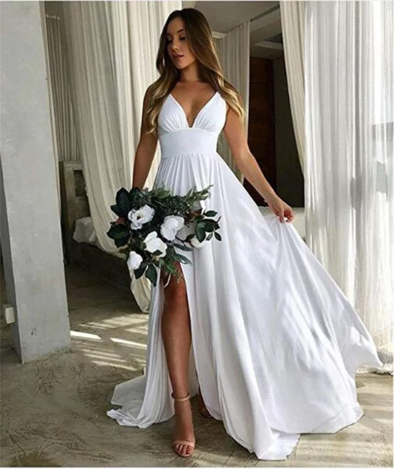 

2020 Burgundy robe de soiree Long V-Neck Spagehtti Straps Maid of Honor Wedding Party Dress Bridesmaid Dress vestido madrinha