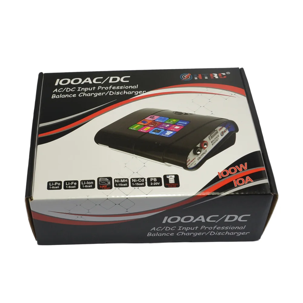 HTRC HT 100 AC/DC 100 Вт 10A 3,2 дюймов цветной ЖК-дисплей сенсорный экран зарядное устройство