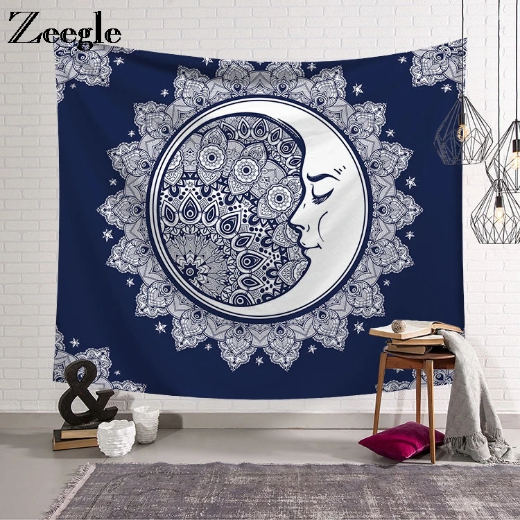 Zeegle Mandala Wall Hanging Psychedelic Art Carpet for Wall Decor Home Hippie Decorative Tapestries Bedside Yoga Mat Tapestry