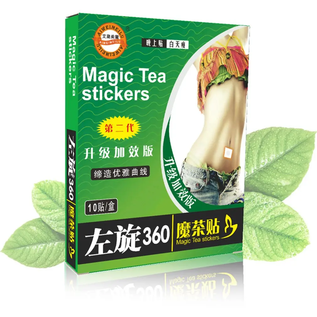10 шт./компл. Китайский травяной платырь против Magic Чай тела пластырь для похудения Стикеры патч Тонкий корпус Вес потери сжигание жира сна Тонкий Патчи