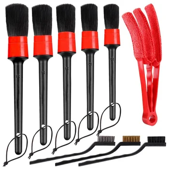 

Car Detailing Brush Auto Detail Brush Set Boar Hair Automotive Detail Brushes Kit for Cleaning Car Interior Exterior