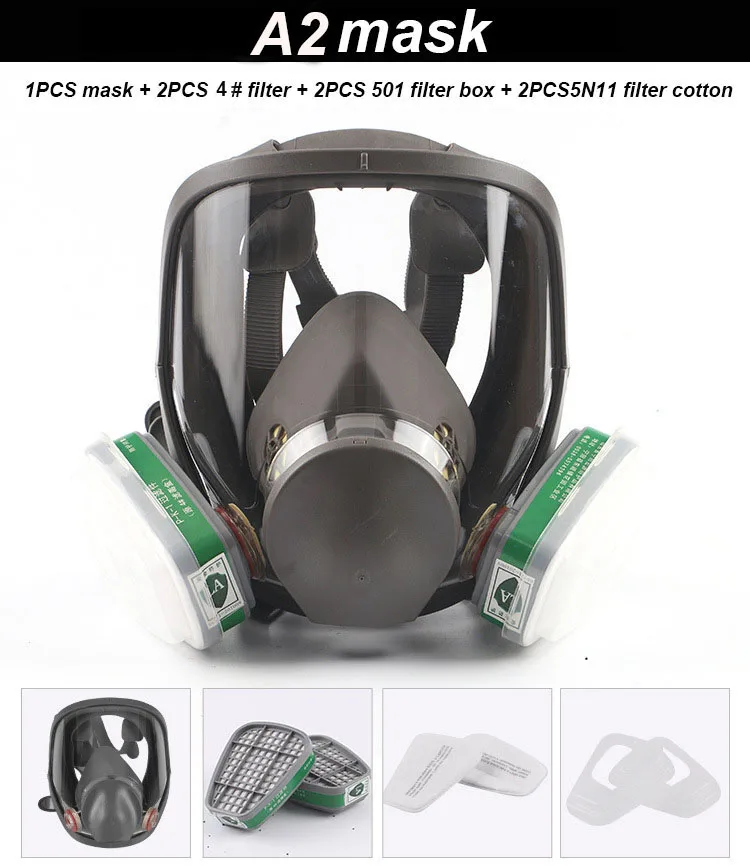 A2 mask SJL 6800 респиратор противогаз высокой четкости Очаровательная Антивирусная Комплексная распылитель пестицидов противогазовая маска - Цвет: A2 mask