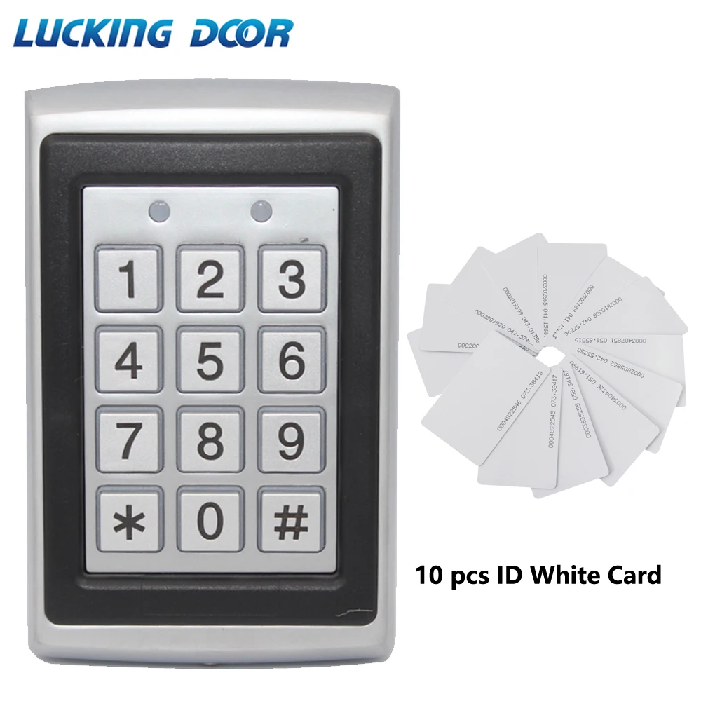 RFID металлическое устройство для считывания em-карт клавиатура с 1000 пользователей 125 кГц карта считыватель Клавиша клавиатуры Fobs доступ к двери - Цвет: AC and 10 card