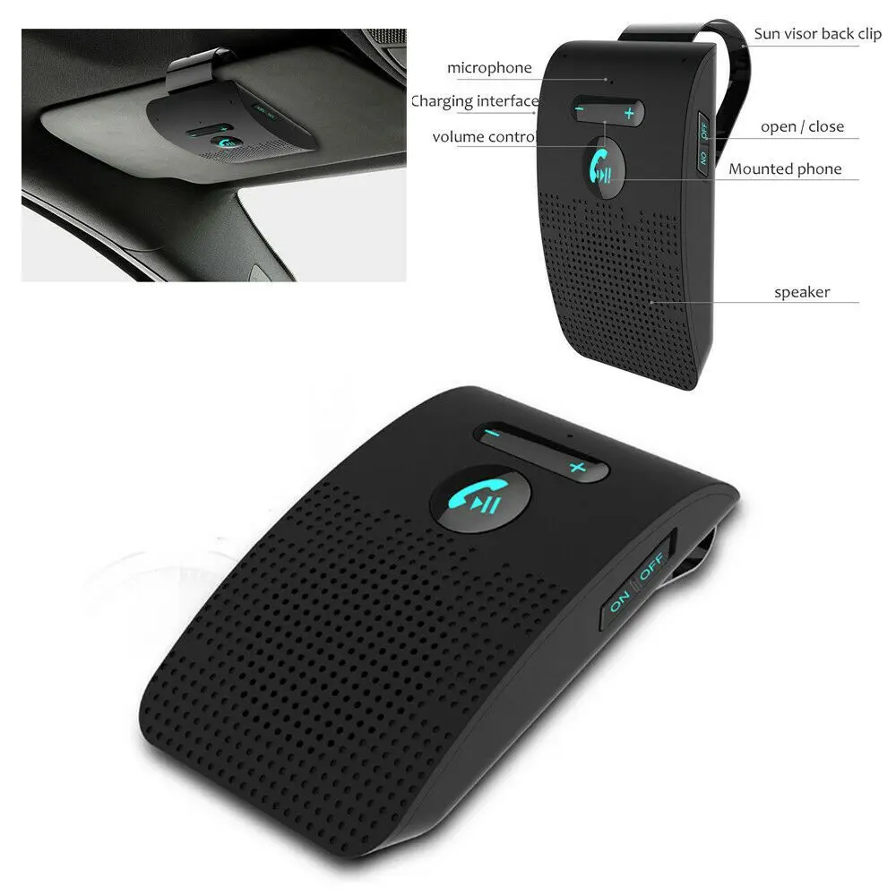 Bluetooth Handsfree автомобильный комплект солнцезащитный козырек клип беспроводной аудио приемник Громкая связь громкоговоритель музыкальный плеер