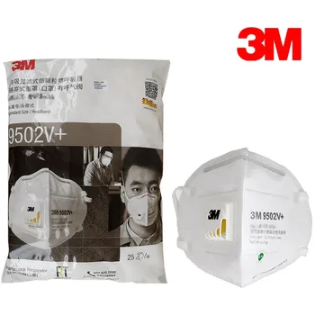 

25pcs 3M 9502V+/9501V+ Mask Anti Particulate Respirator Face Mask with Valve Anti PM2.5 Dustproof Mouth Mask