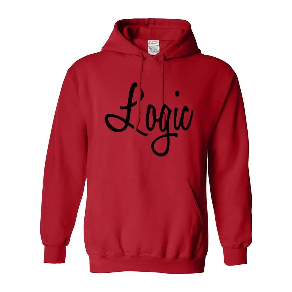 Red Модный Мужской Повседневный пуловер с принтом Logic - Цвет: Red