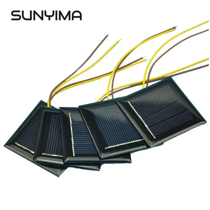 

SUNYIMA 10Pcs 2V 100mA Poly Solar Panel with 15cm Extend Wire 54*54mm Mini Solar Cell DIY Power Bank Battery Charge Module