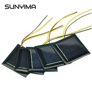 

SUNYIMA 10Pcs 2V 100mA Poly Solar Panel with 15cm Extend Wire 54*54mm Mini Solar Cell DIY Power Bank Battery Charge Module