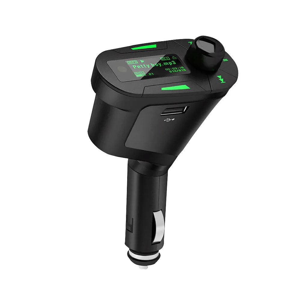 Зеленый Автомобильный MP3-плеер беспроводной музыкальный аудио USB ЖК-дисплей тип карты MMC Автомобильный комплект модулятор дистанционное управление fm-передатчик - Цвет: Зеленый
