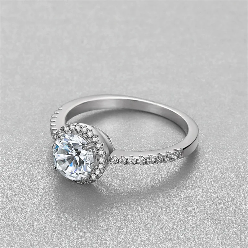 Серебро 925 ювелирные изделия 2 карата VVS1 бриллиантовое кольцо для женщин Anillos белый топаз драгоценный камень Bizuteria S925 Серебряная коробочка для кольца с бриллиантом серебряные украшения gümüş кулоны