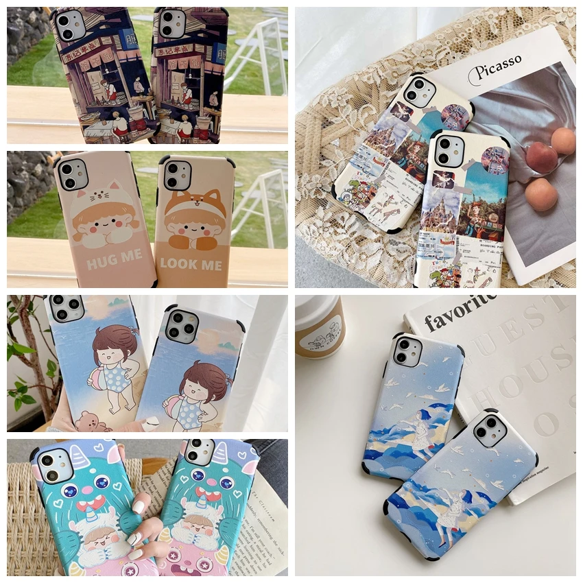 

For Huawei P40 P30 P20 lite Pro Case 3D Cute Cartoon Fashion Silk Pattern Phone Case For Mate 20 30 Lite Pro Soft Cover Coque