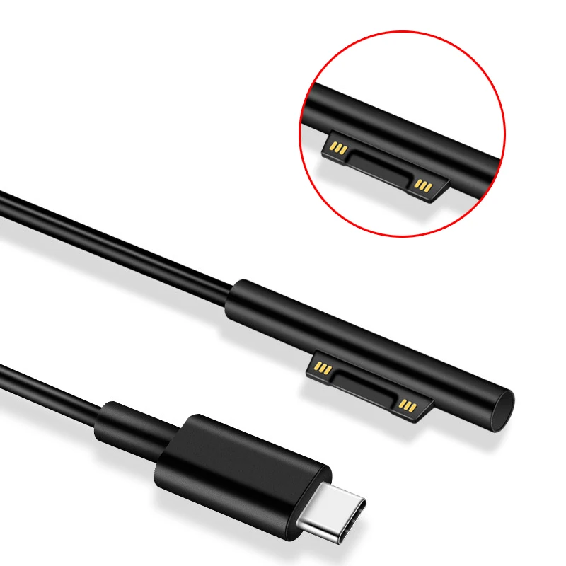 JABS 1,5 м USB C кабель для зарядки 12 В встроенный PTC защита совместима с Surface Pro 3/4