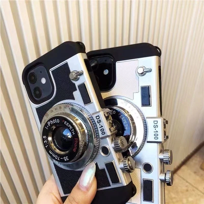 Emily In Paris Retro Camera Leather Sling Phone Case